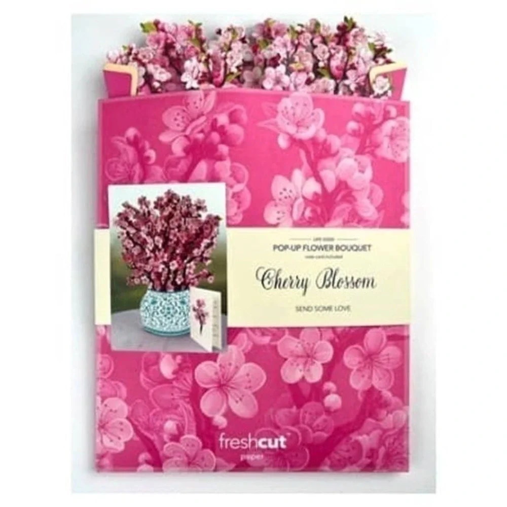 New Cherry Blossom  Freshcut Paper‎ 3D Pop Up Bouquet Card Set